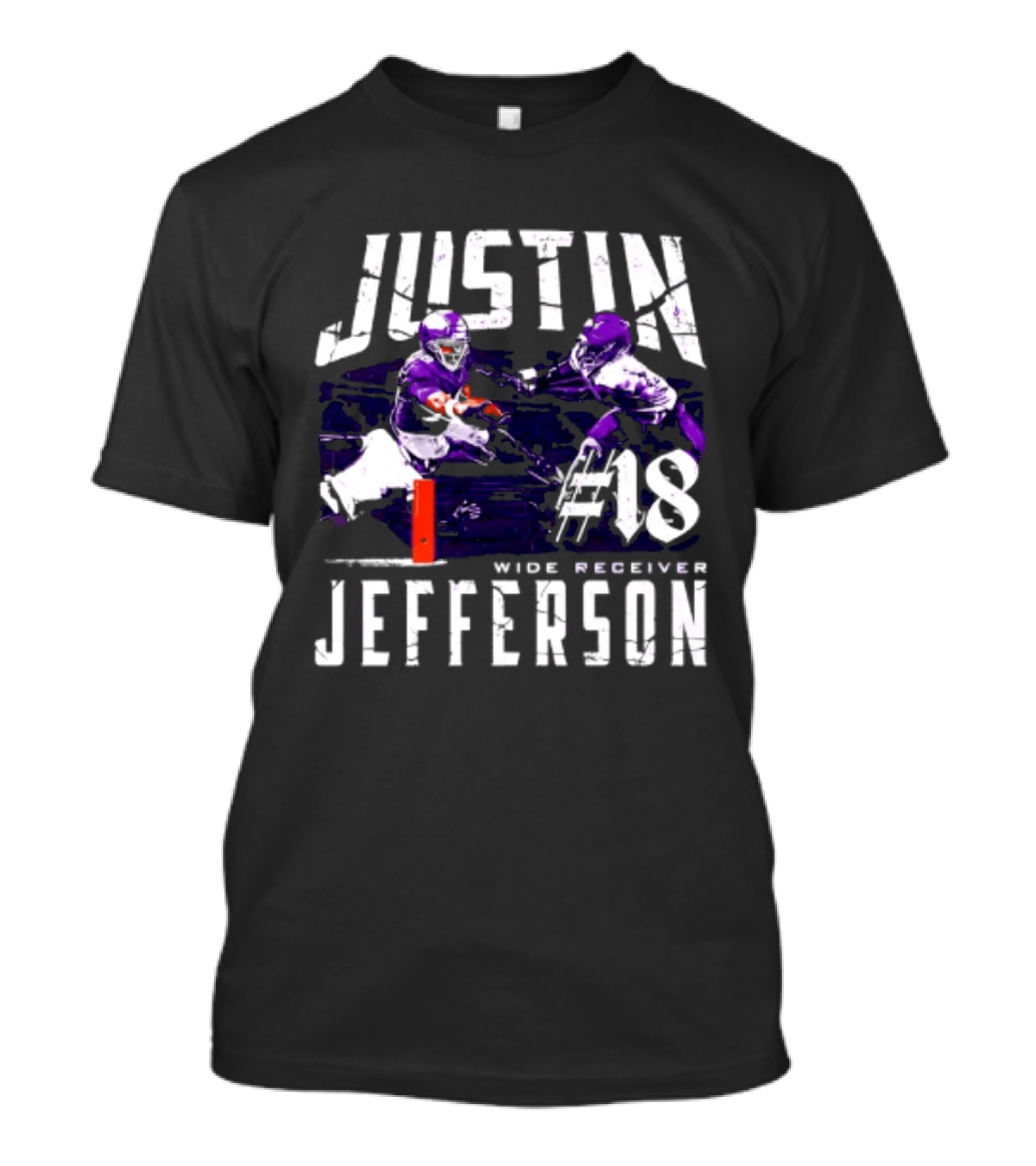 Justin Jefferson Minnesota Vikings Wide Receiver #18 Touchdown Dive T-Shirt