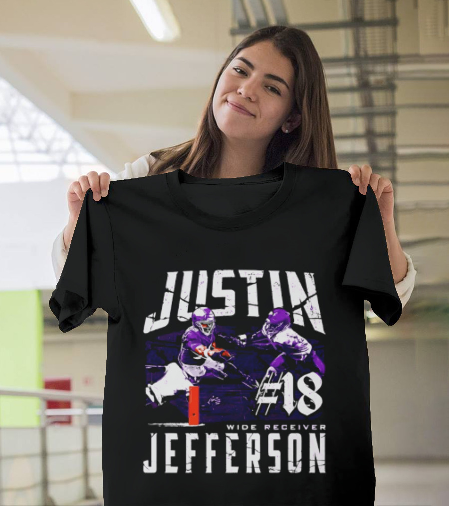 Justin Jefferson Minnesota Vikings Wide Receiver #18 Touchdown Dive T-Shirt