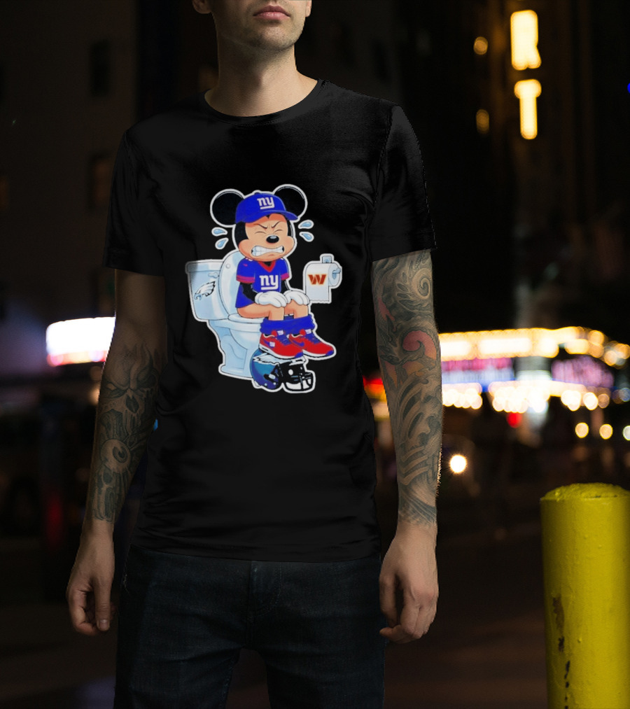 Mickey New York Giants Toilet Eagles Commanders Football Helmet T-Shirt