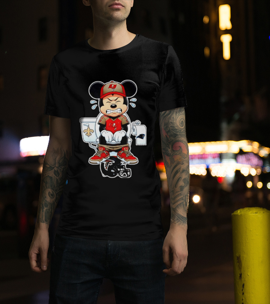 Mickey Toilet Tampa Bay Buccaneers Falcons Saints Panthers Football T-Shirt