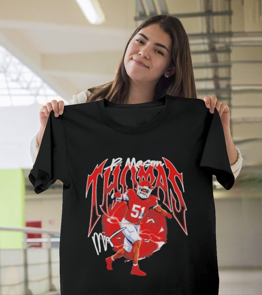R Mason Thomas Kansas City Chiefs 51 Football Player T-Shirt