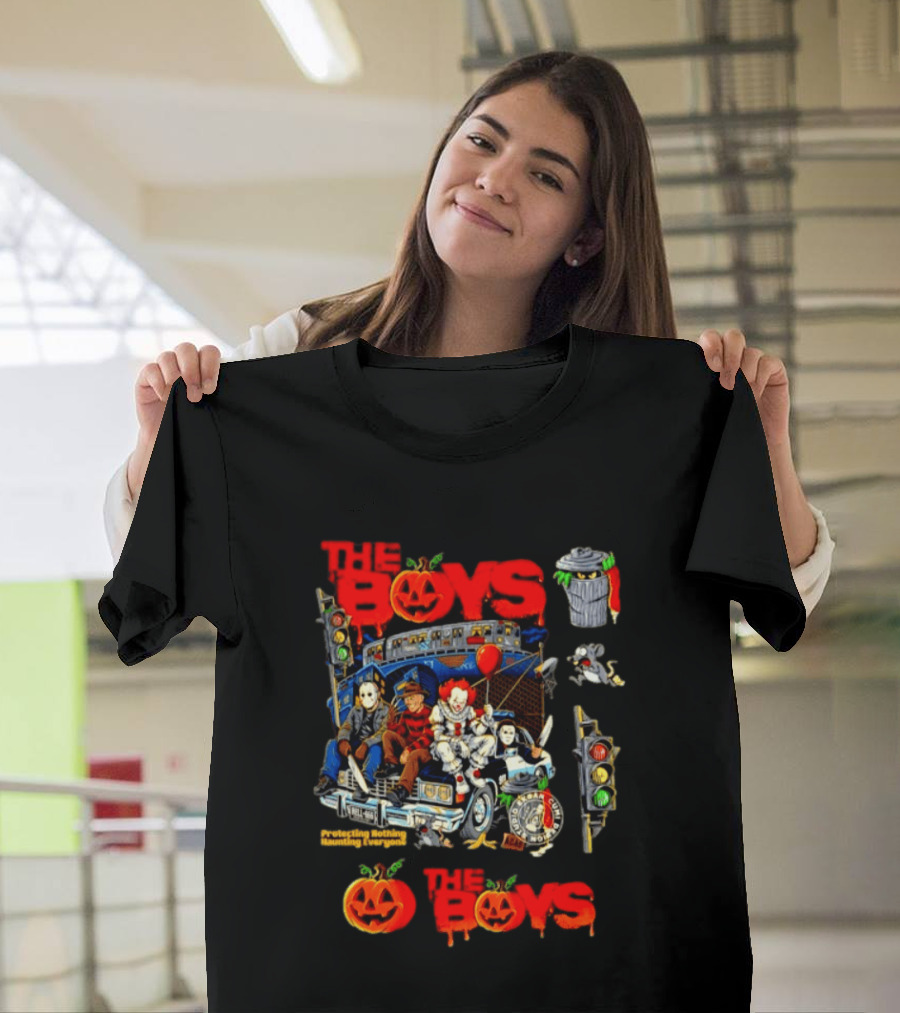The Boys Protecting Nothing Haunting Everyone Horror Movie Icons Halloween Pumpkin T-Shirt