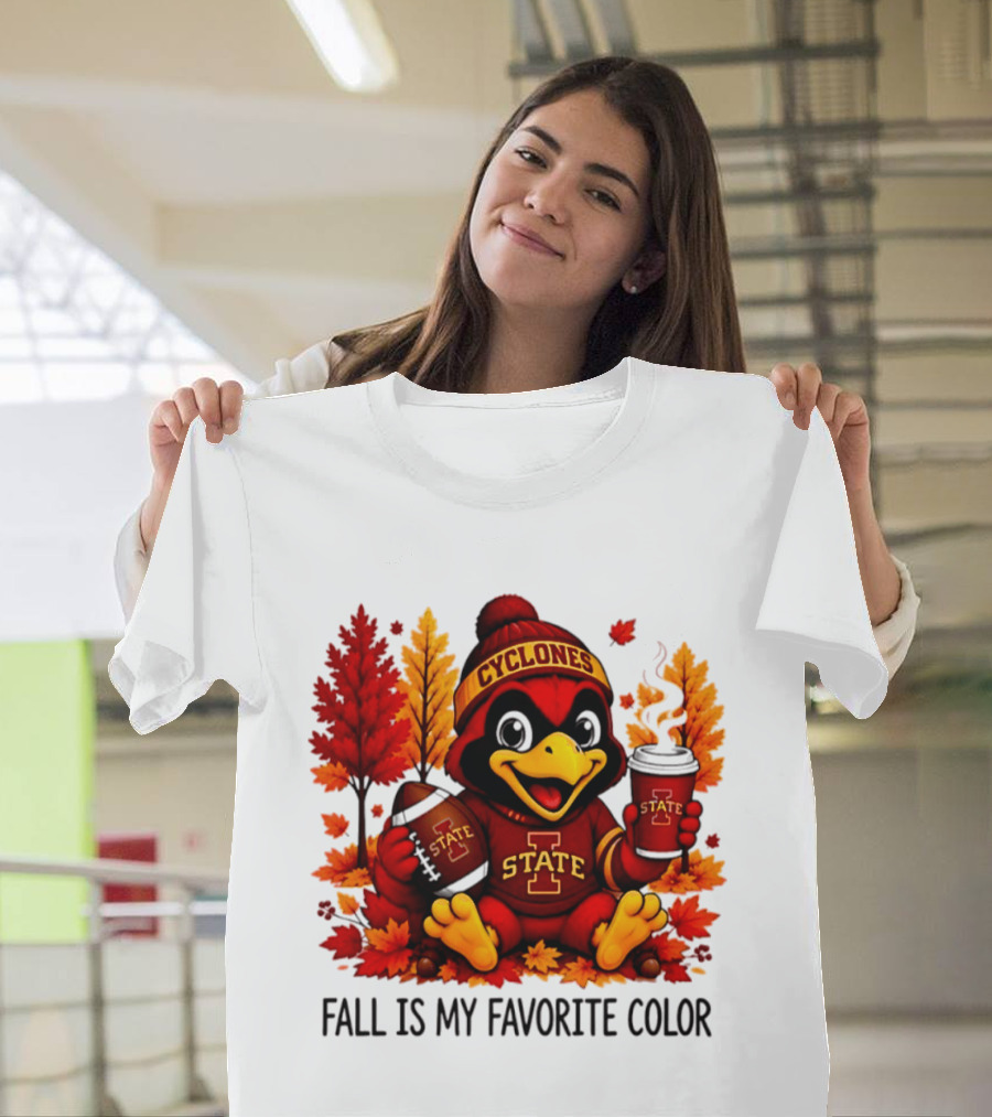 Iowa State Cyclones Fall Is My Favorite Color Football Leaves T-Shirt
