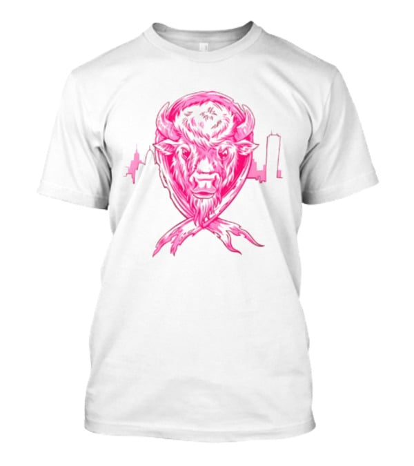 Making Strides 2026 Buffalo Mafia Pink Ribbon Skyline T-Shirt