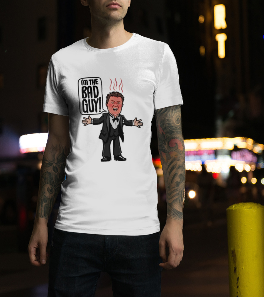 Say Hello To The Bad Guy Cartoon Flames Expression T-Shirt