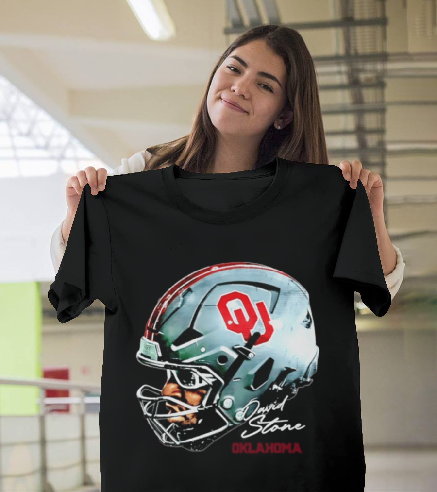 David Stone Oklahoma Sooners NCAA Football OU Helmet T-Shirt
