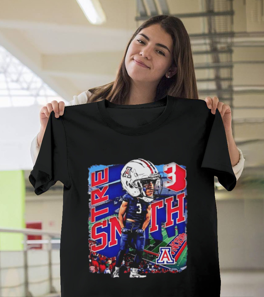 Tre Smith 3 Arizona Wildcats NCAA Football Caricature T-Shirt