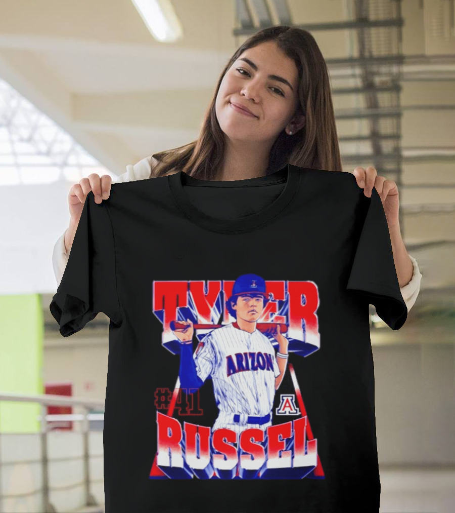 Tyler Russell #41 Arizona Wildcats NCAA Baseball Player T-Shirt
