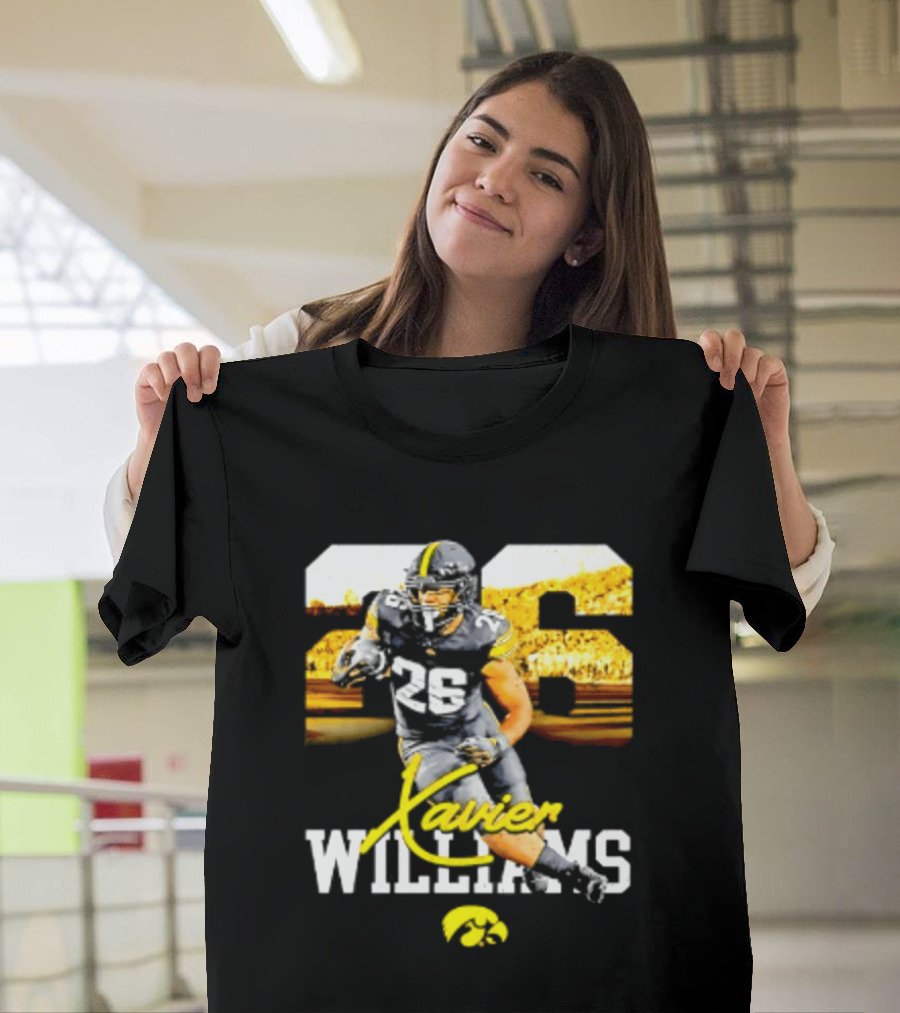 Iowa Hawkeyes Xavier Williams 26 NCAA Football Player Number T-Shirt