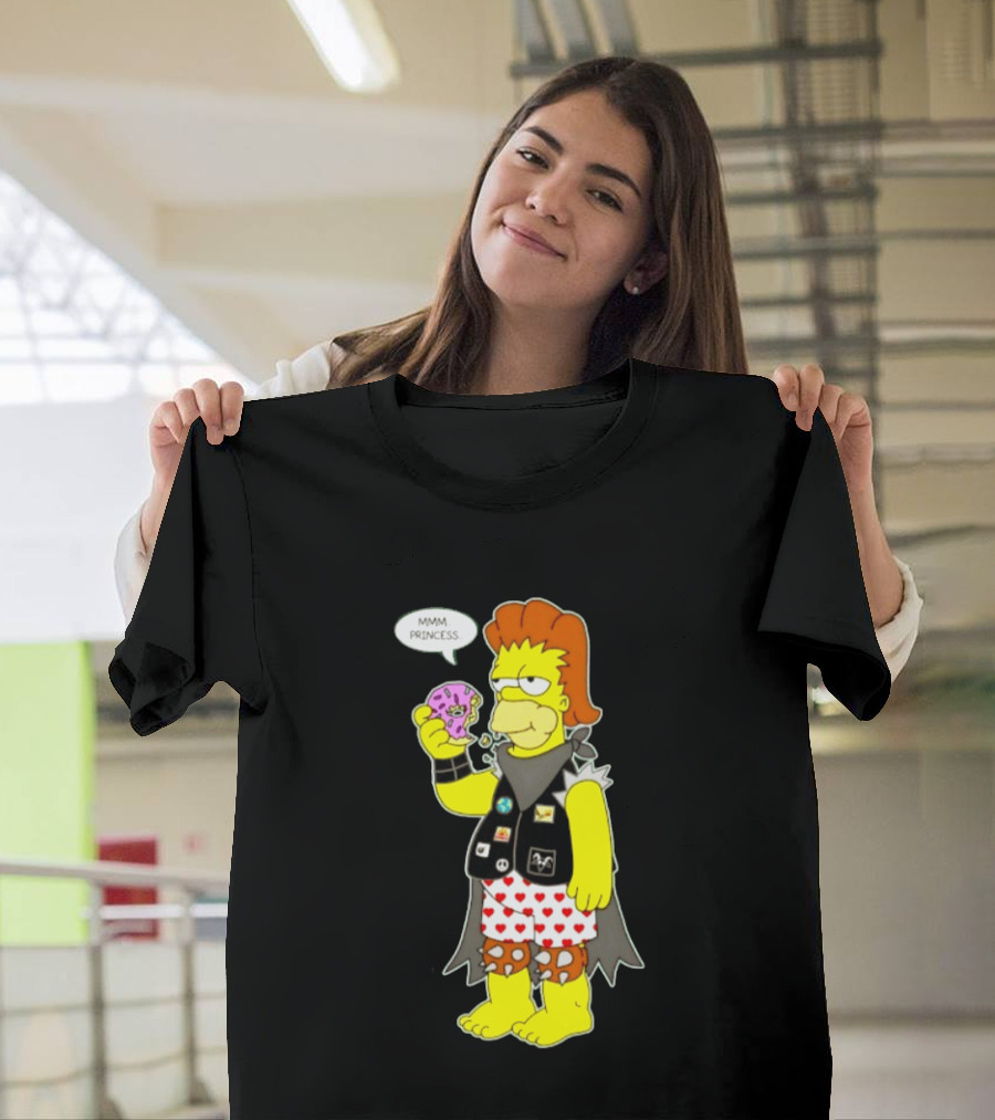 The Simpsons Homer Mmm Princess Punk Donut Eating T-Shirt