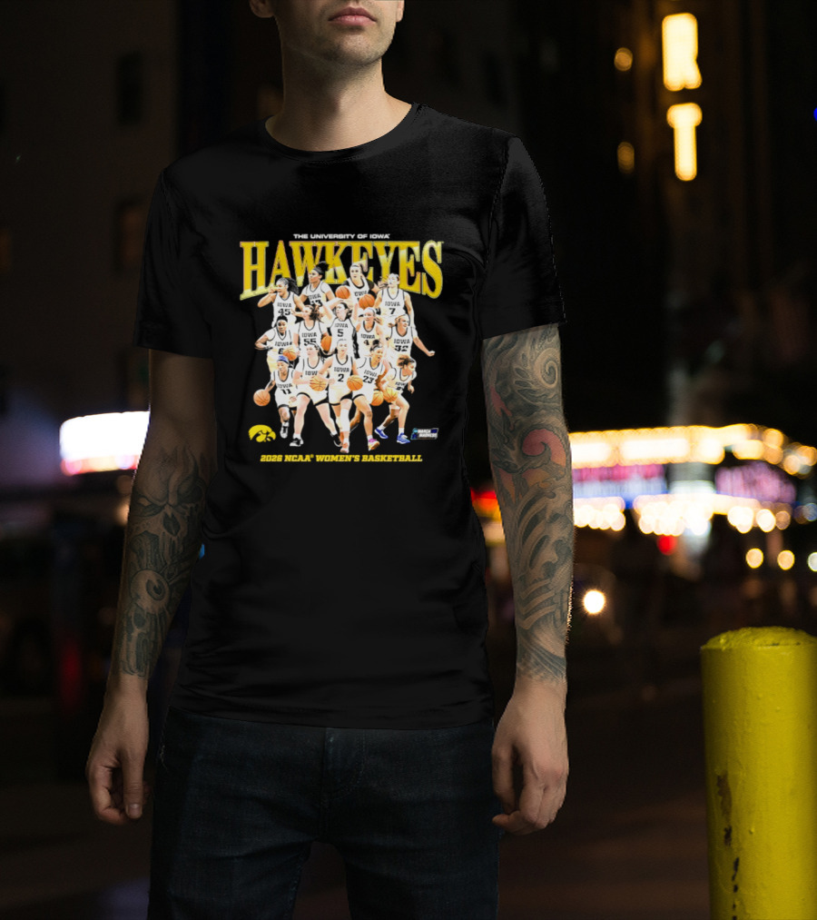 The University Of Iowa Hawkeyes 2026 NCAA Women's Basketball Team Players T-Shirt
