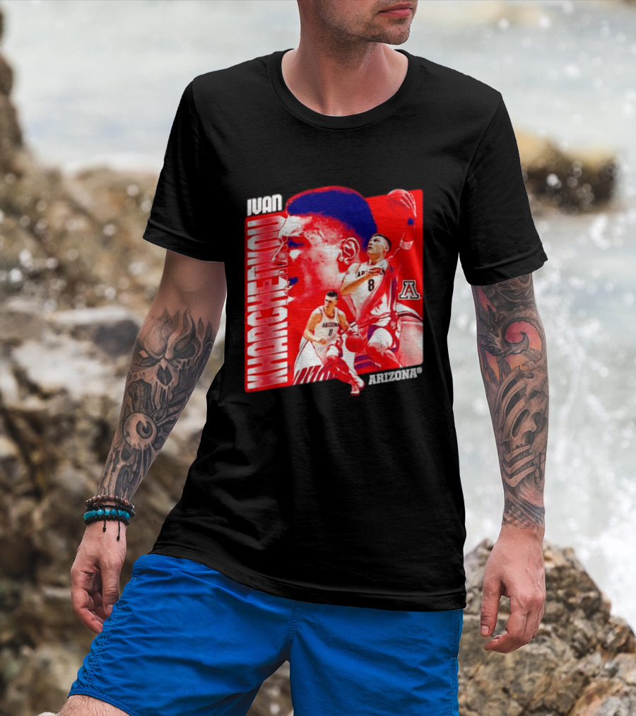 Ivan Kharchenkov 8 Arizona Wildcats NCAA Basketball Player T-Shirt