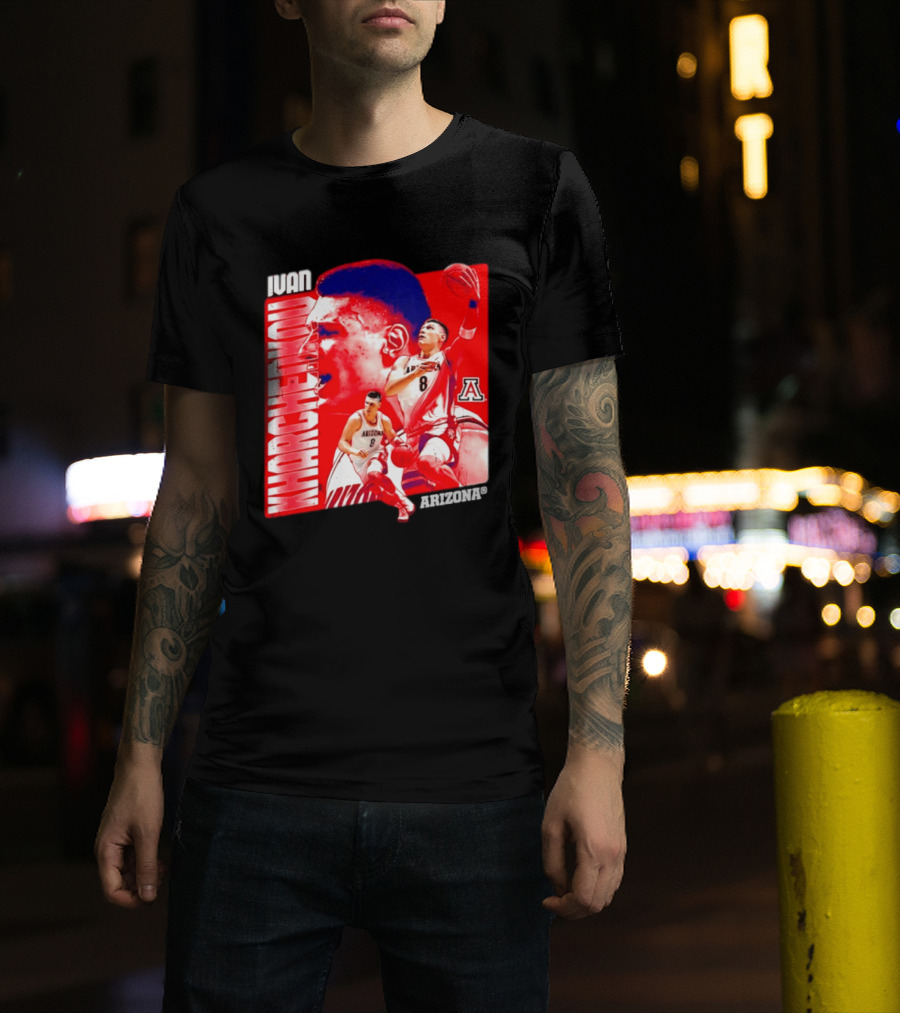 Ivan Kharchenkov 8 Arizona Wildcats NCAA Basketball Player T-Shirt