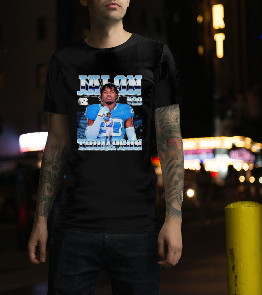 Jalon Thompson 20 North Carolina Tar Heels NCAA Football T-Shirt