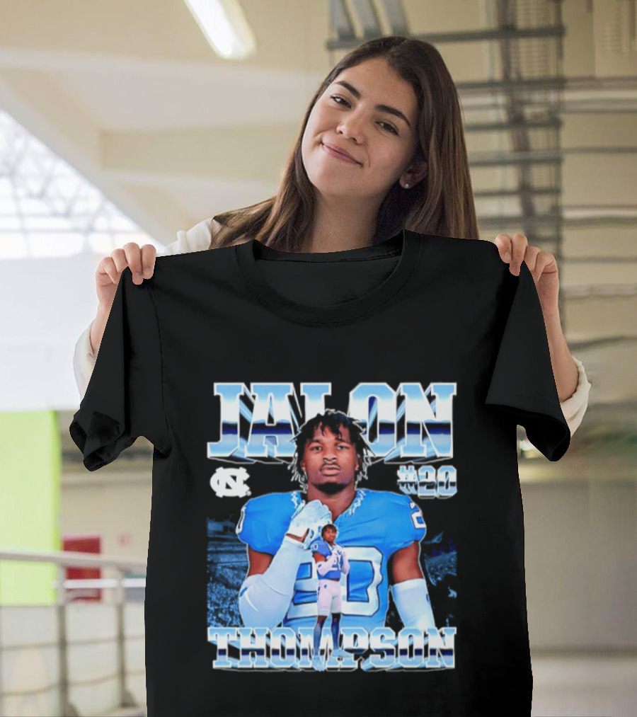 Jalon Thompson 20 North Carolina Tar Heels NCAA Football T-Shirt