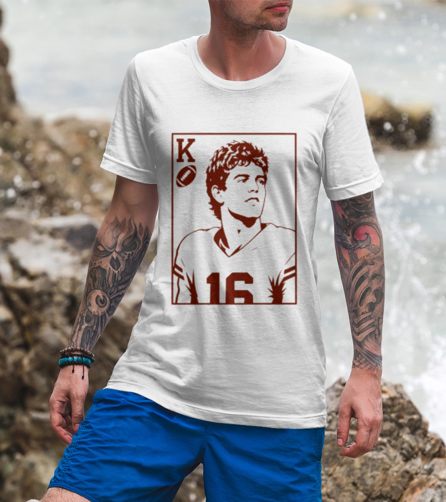Arch Manning Texas Longhorns Quarterback King Of Hearts Playing Card 16 T-Shirt
