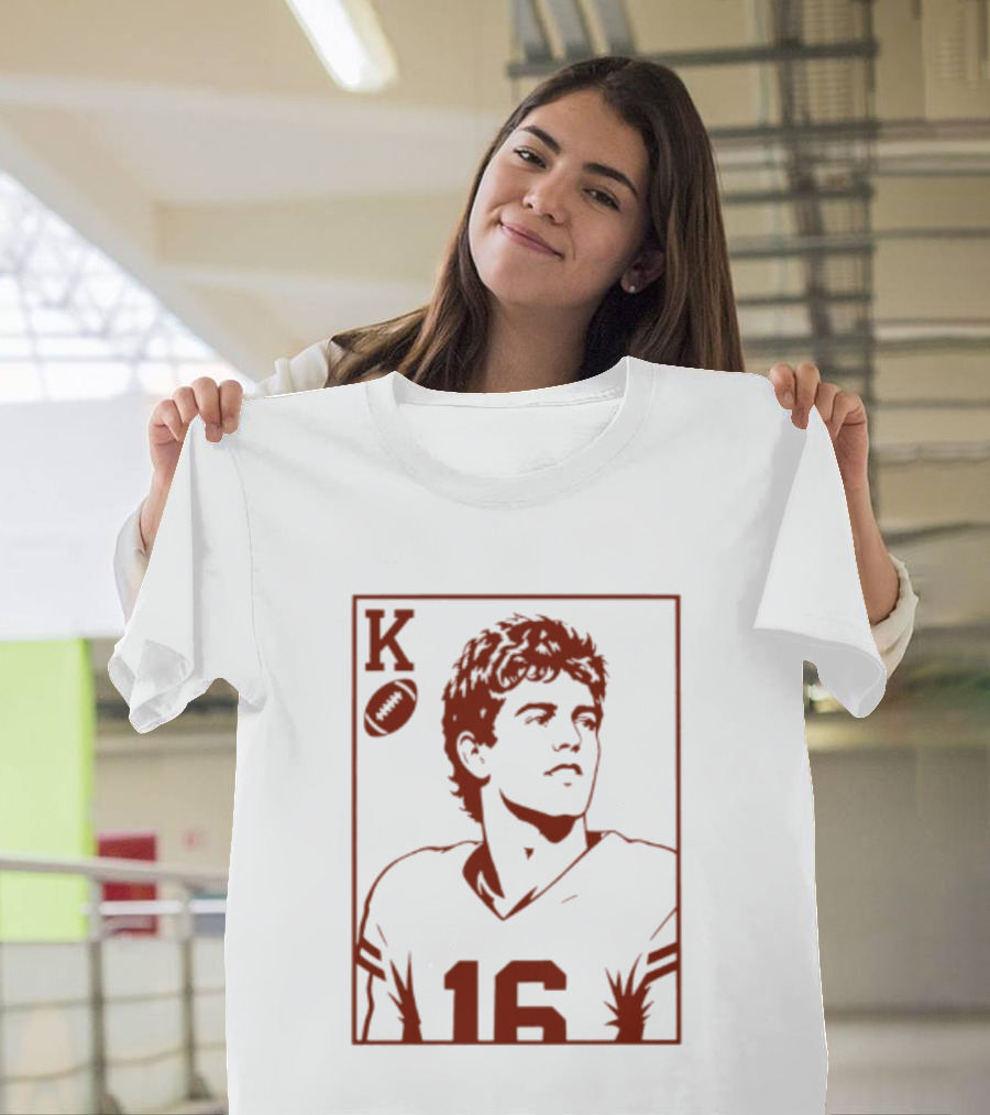 Arch Manning Texas Longhorns Quarterback King Of Hearts Playing Card 16 T-Shirt
