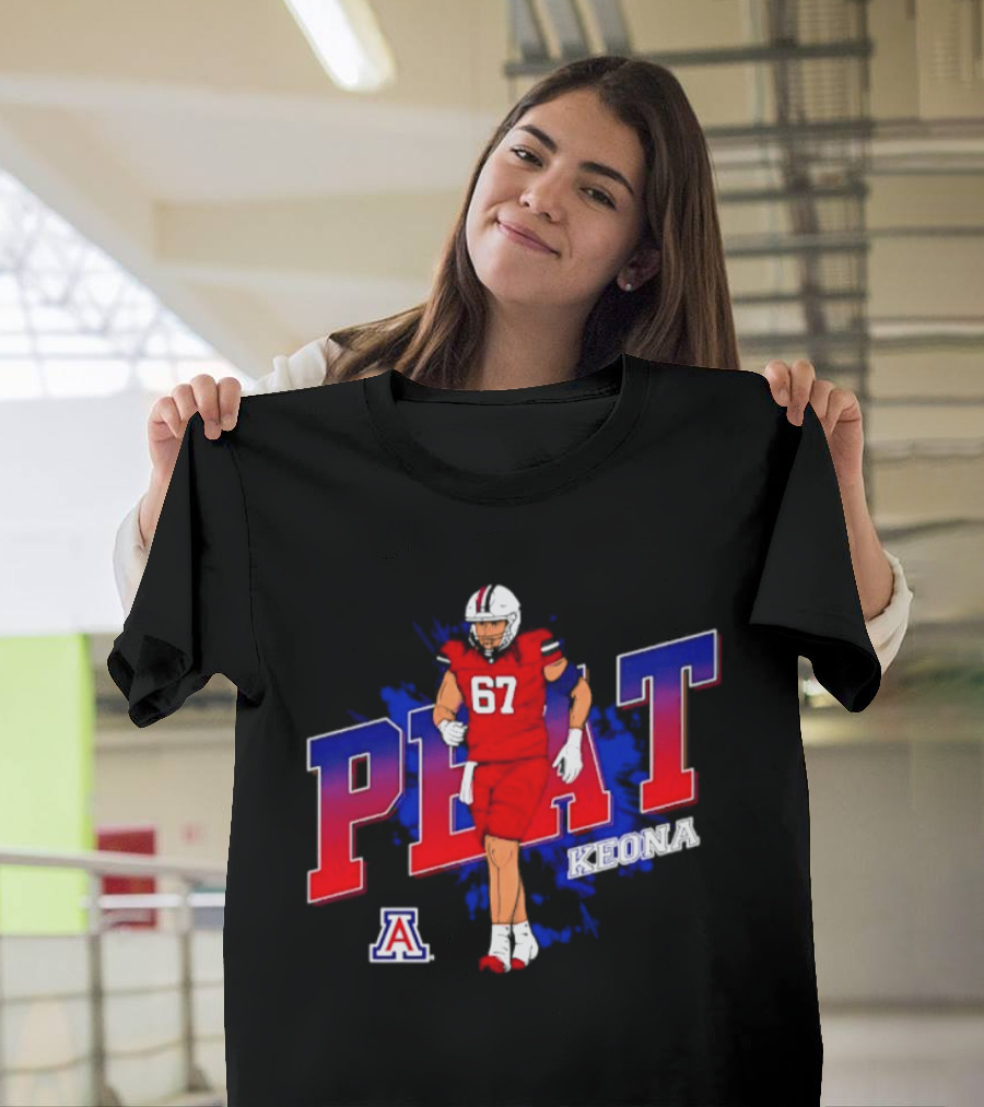 Arizona Wildcats Keona Peat 67 NCAA Football Player Caricature T-Shirt