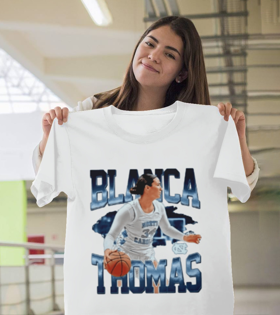 Blanca Thomas 34 North Carolina Tar Heels NCAA Women's Basketball Player T-Shirt