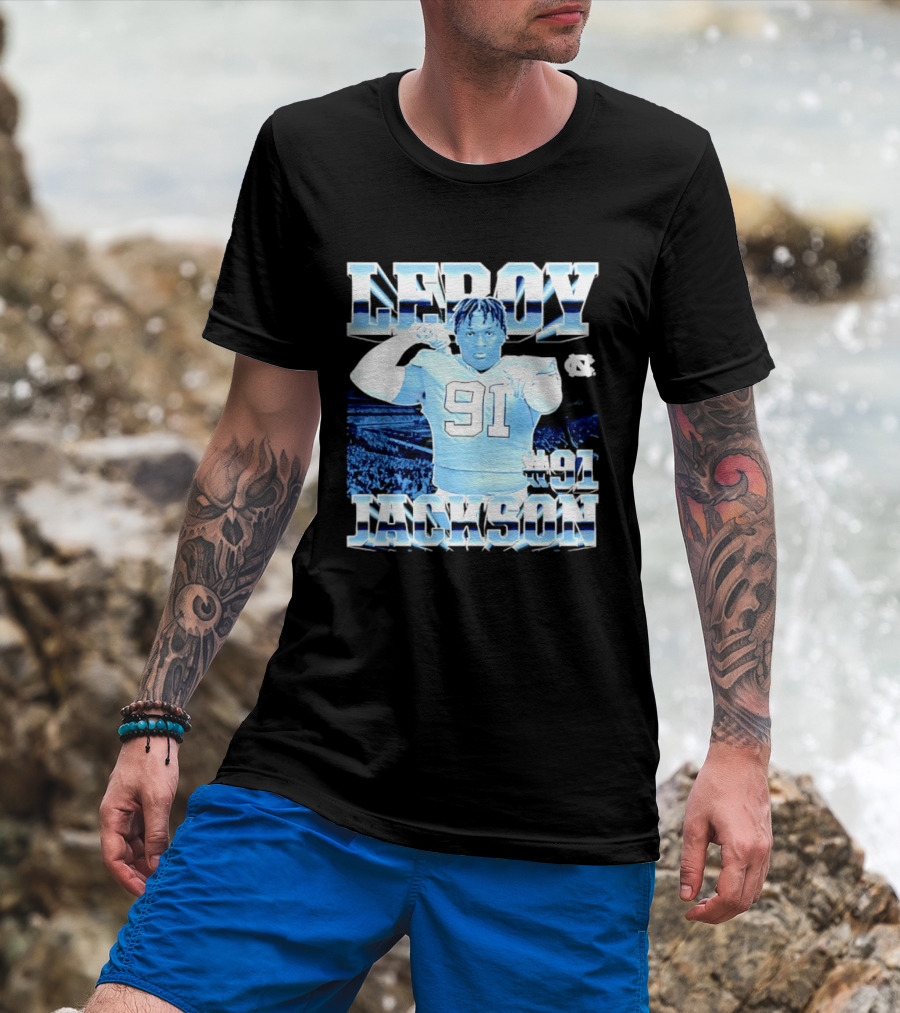Leroy Jackson 91 North Carolina Tar Heels NCAA Football Player T-Shirt