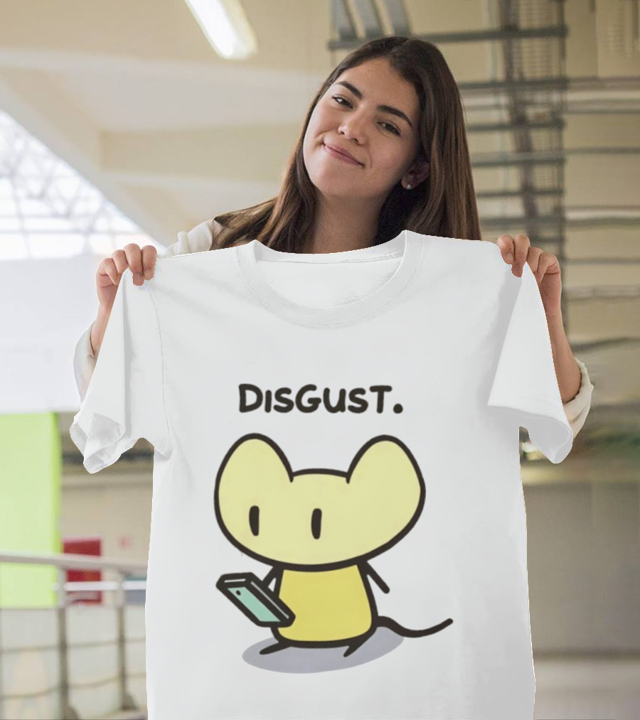 Disgust Mouse With Phone Vintage Humor T-Shirt