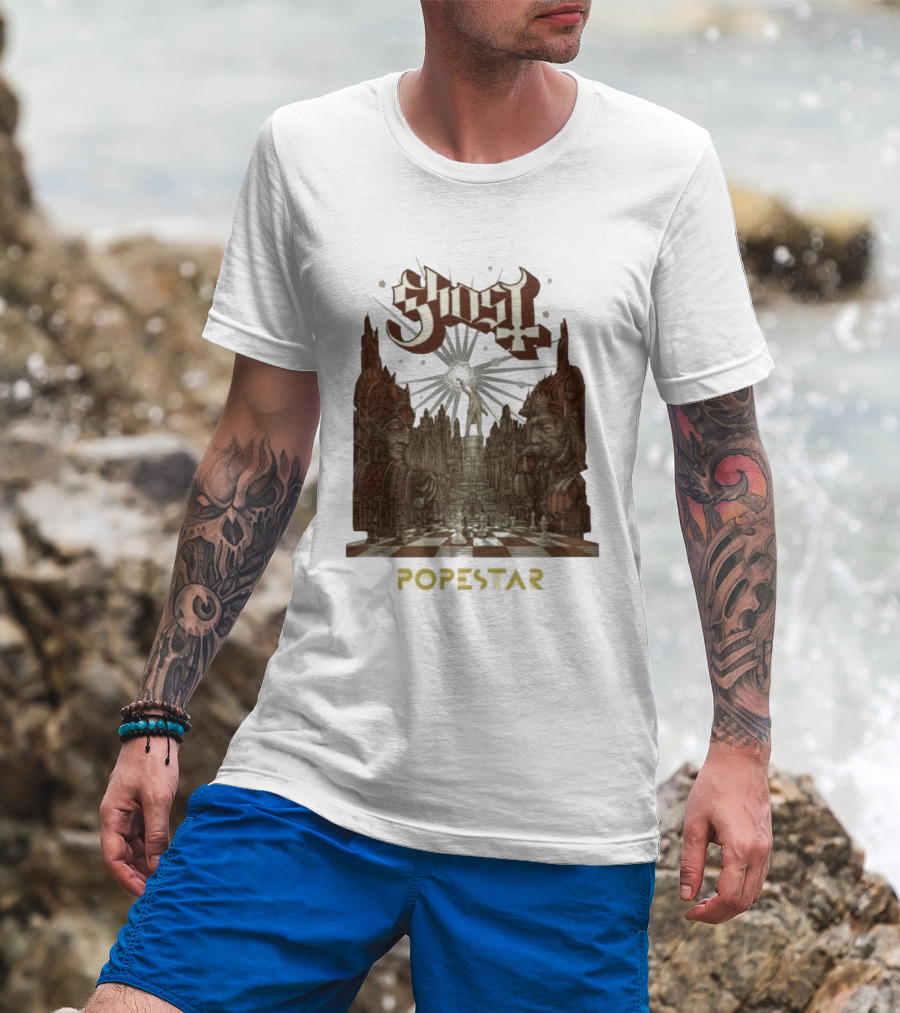 Ghost Popestar Chessboard Cathedral Gothic T-Shirt