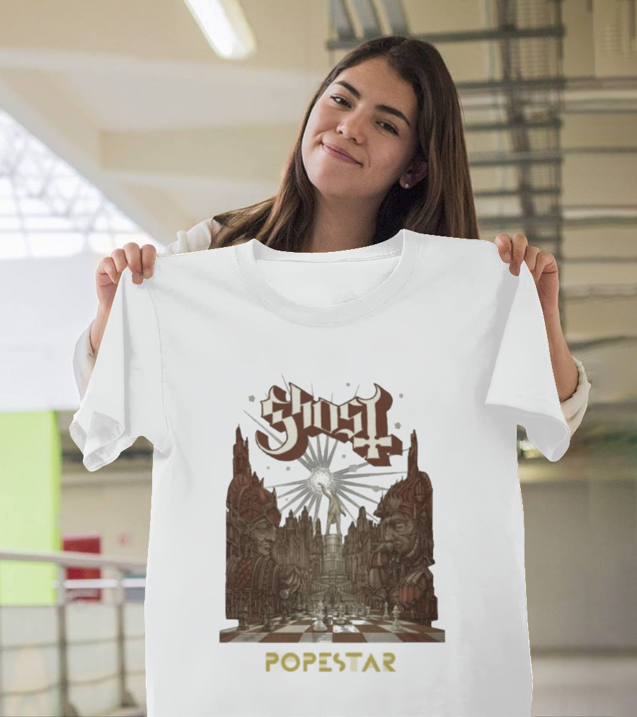 Ghost Popestar Chessboard Cathedral Gothic T-Shirt