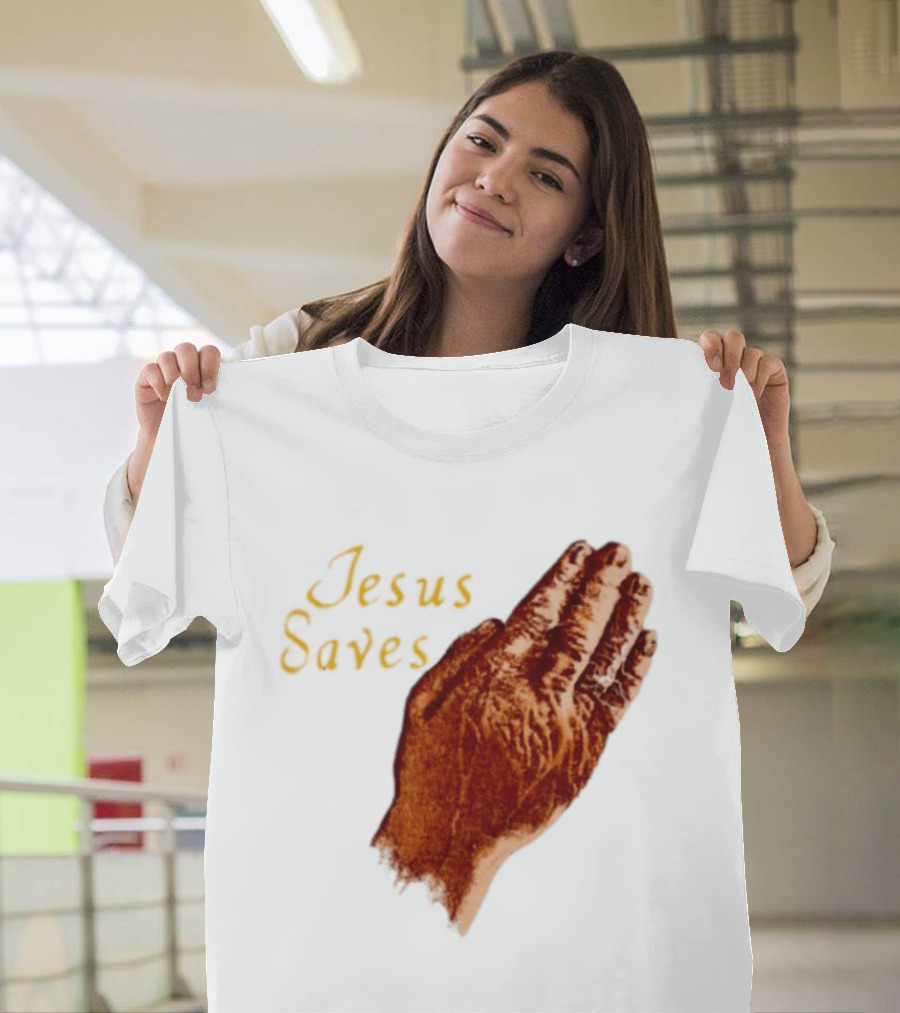 Jesus Saves Praying Hands Religious Faith Christian T-Shirt