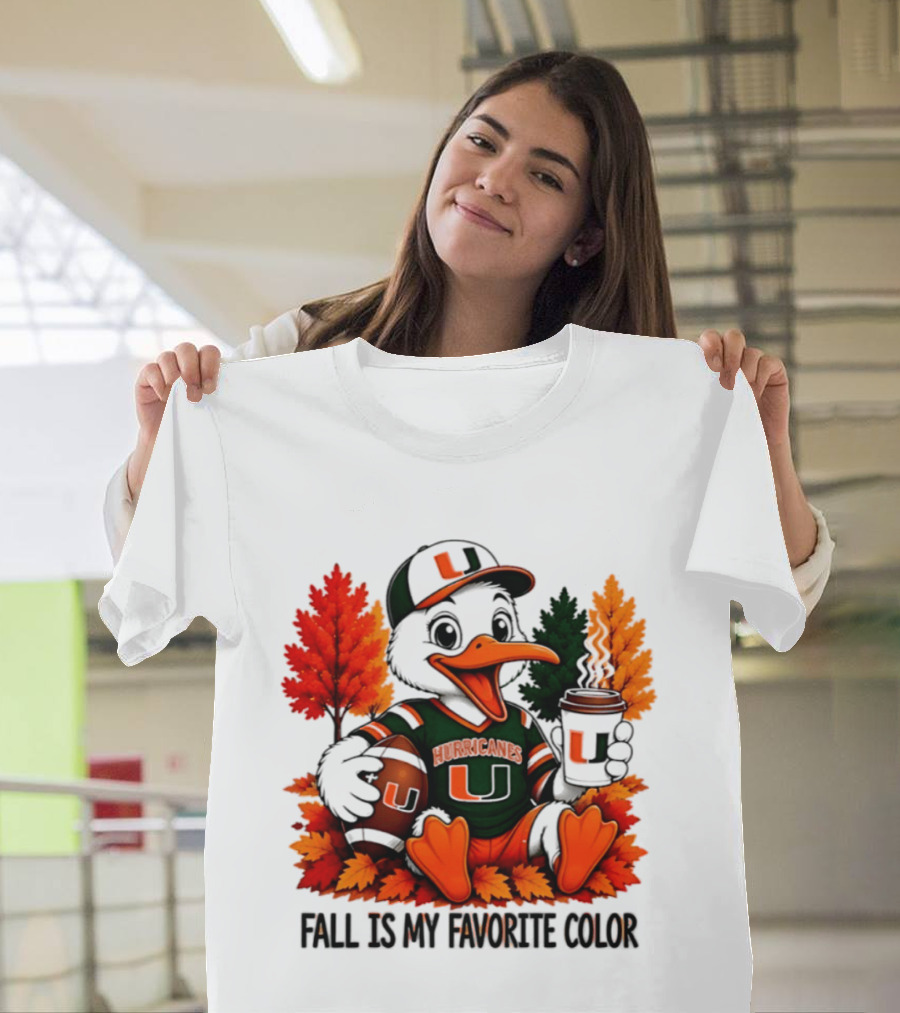 Miami Hurricanes Fall Is My Favorite Color NCAA Football T-Shirt