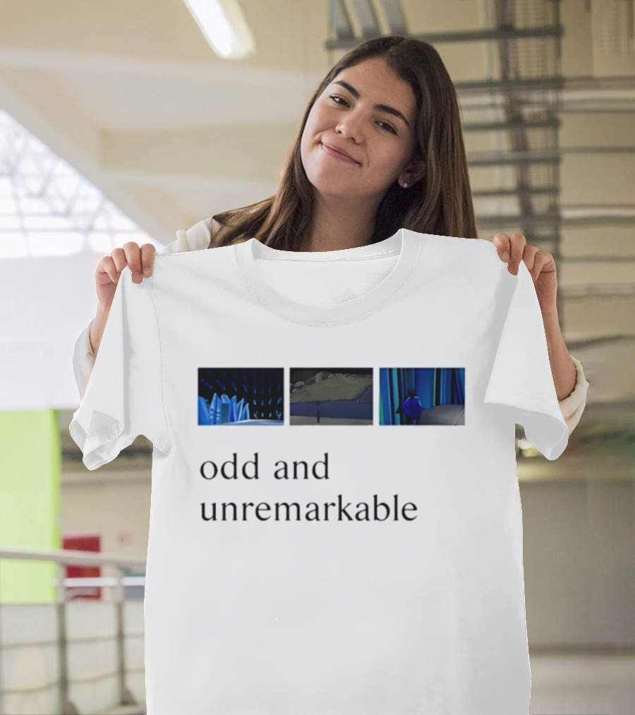 Odd And Unremarkable Aesthetic Minimalist Blue Abstract Scenes T-Shirt