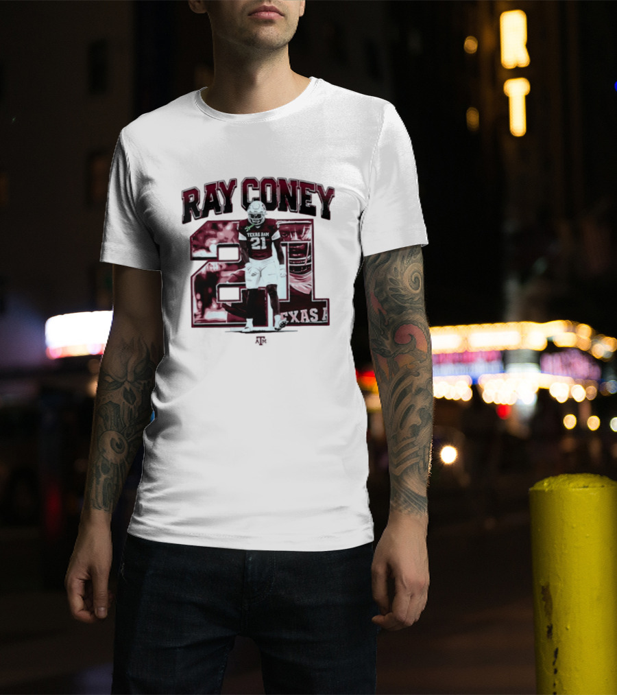Ray Coney 21 Texas A&M NCAA Football Player Jersey Number T-Shirt
