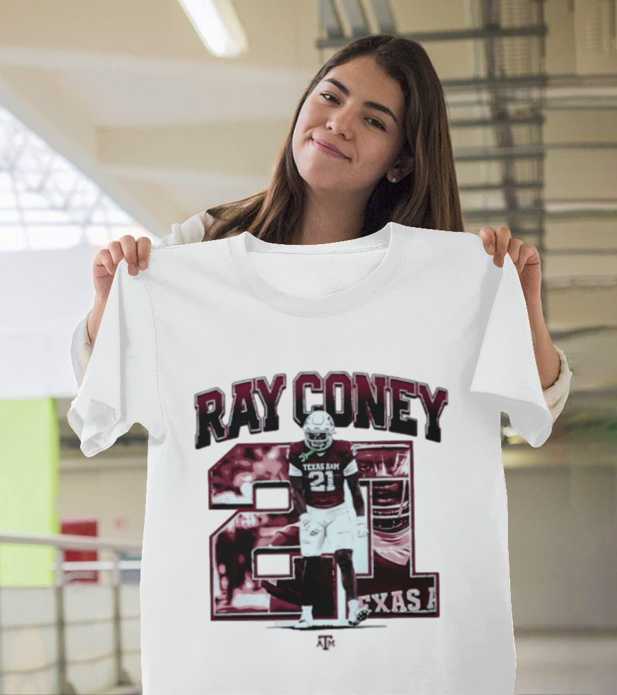 Ray Coney 21 Texas A&M NCAA Football Player Jersey Number T-Shirt