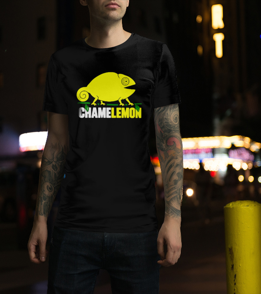 Chamelemon Chameleon Lemon Blend With Leaf Accent T-Shirt