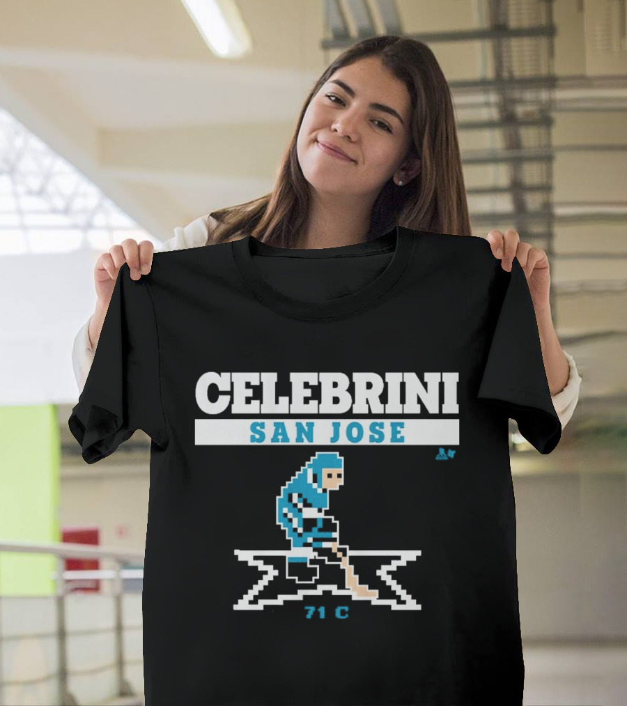 Celebrini San Jose Pixel Hockey 74 C T-Shirt