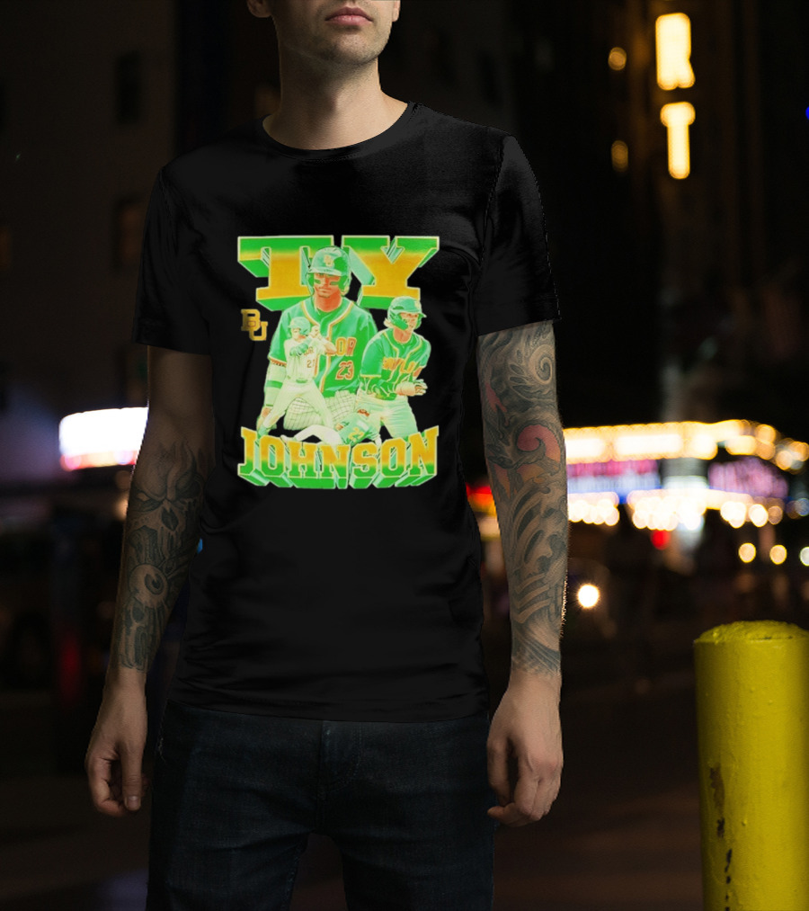 Ty Johnson Baylor Bears 23 NCAA Baseball BU T-Shirt