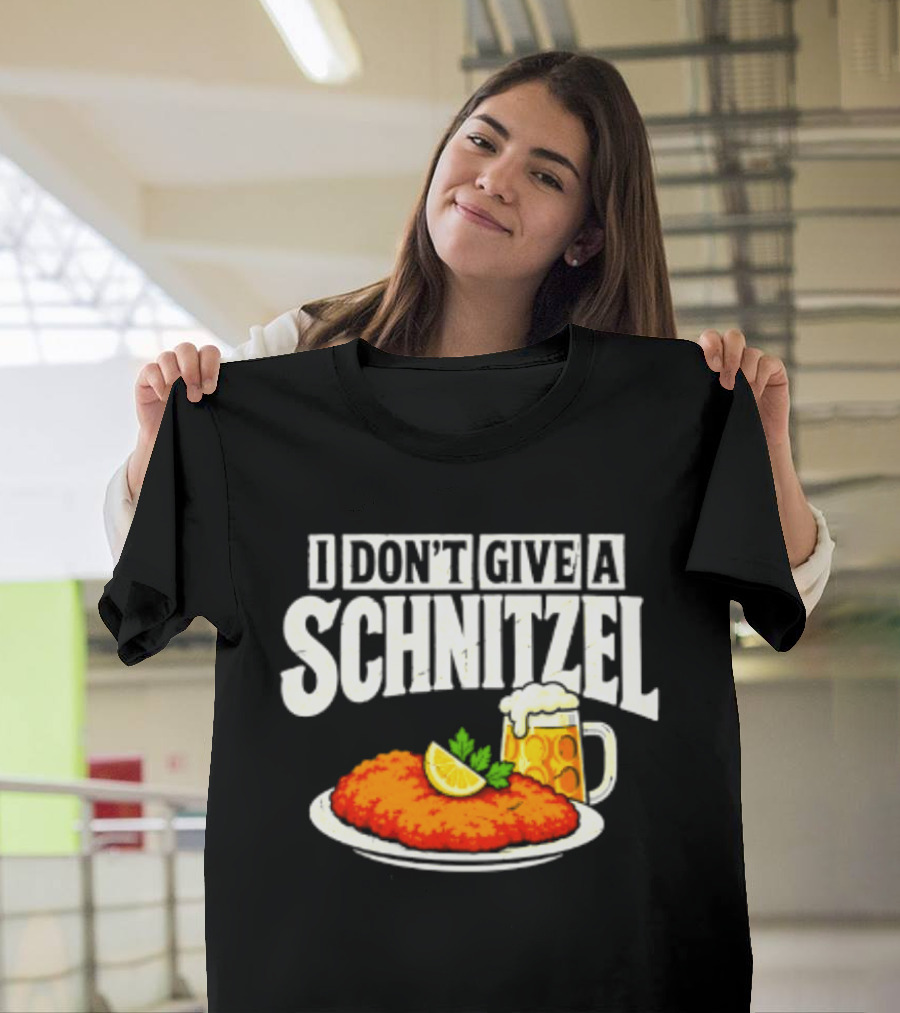 I Don't Give A Schnitzel German Beer Food Plate T-Shirt