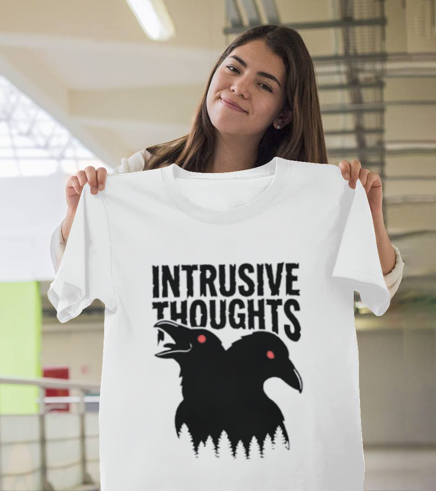 Intrusive Thoughts Raven Forest Mental Health Awareness T-Shirt