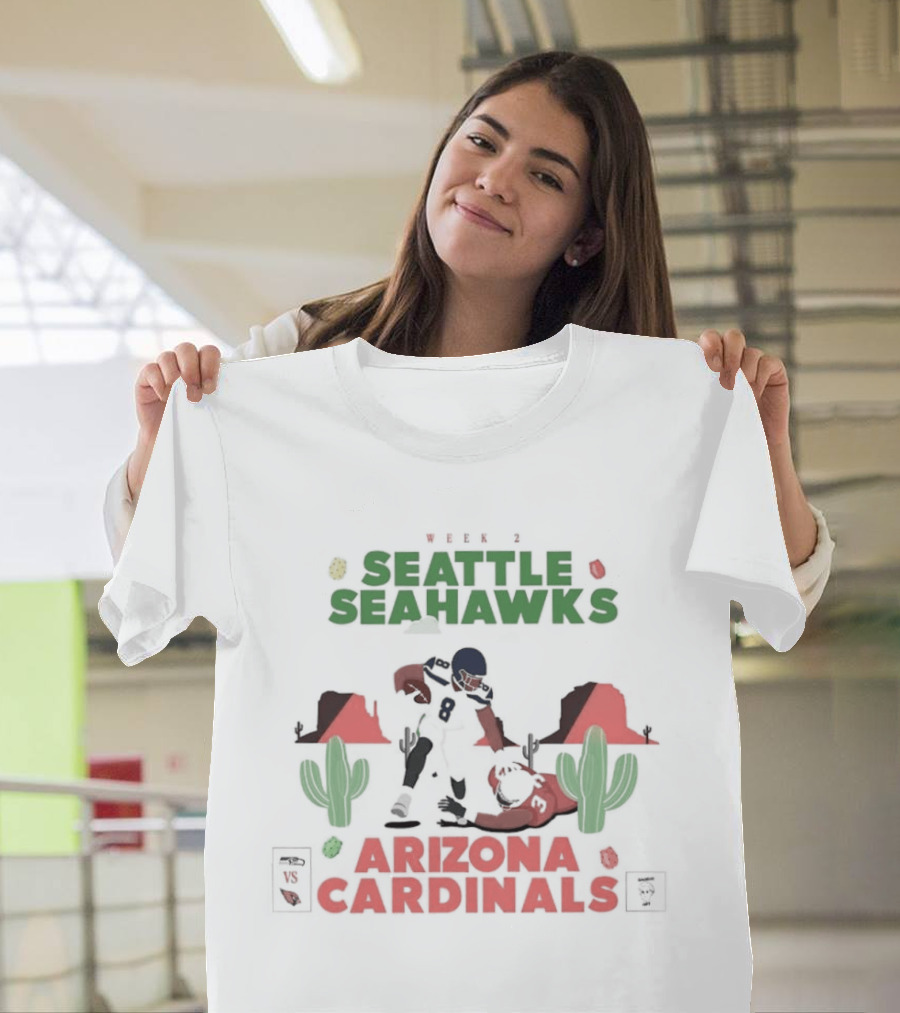 Seattle Seahawks Vs Arizona Cardinals Football Rivalry Desert Showdown T-Shirt