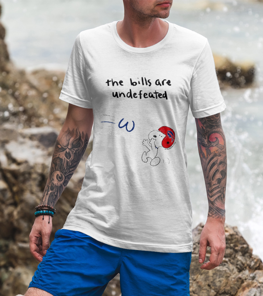 Snoopy Football Red Helmet The Bills Are Undefeated T-Shirt