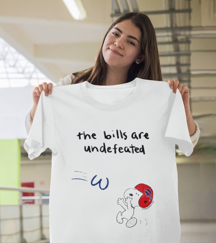 Snoopy Football Red Helmet The Bills Are Undefeated T-Shirt
