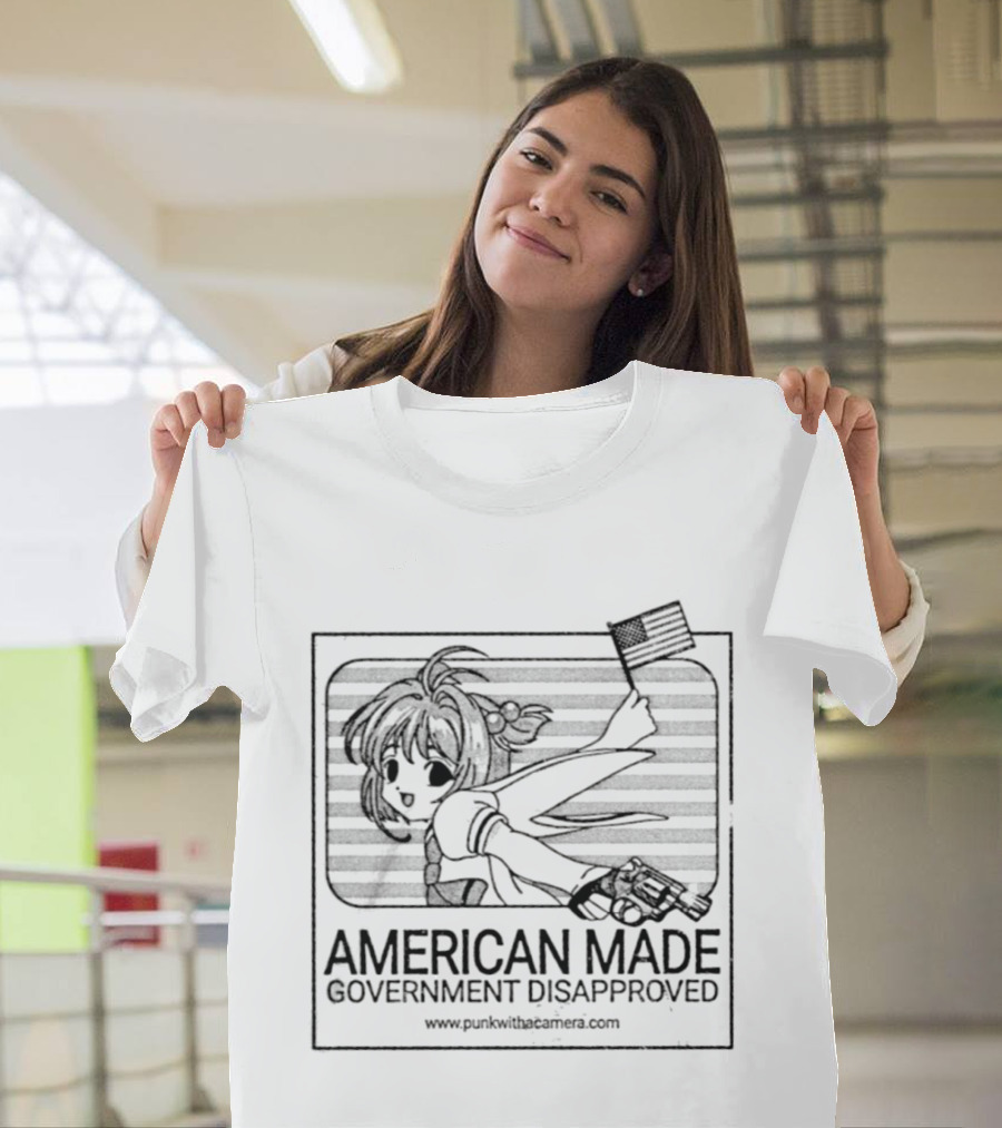 Cardcaptor Sakura American Made Government Disapproved Pistol Flag T-Shirt