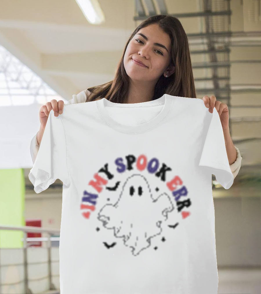 Ghost In My Spooky Era Halloween Ghost Icon Black Red Blue T-Shirt