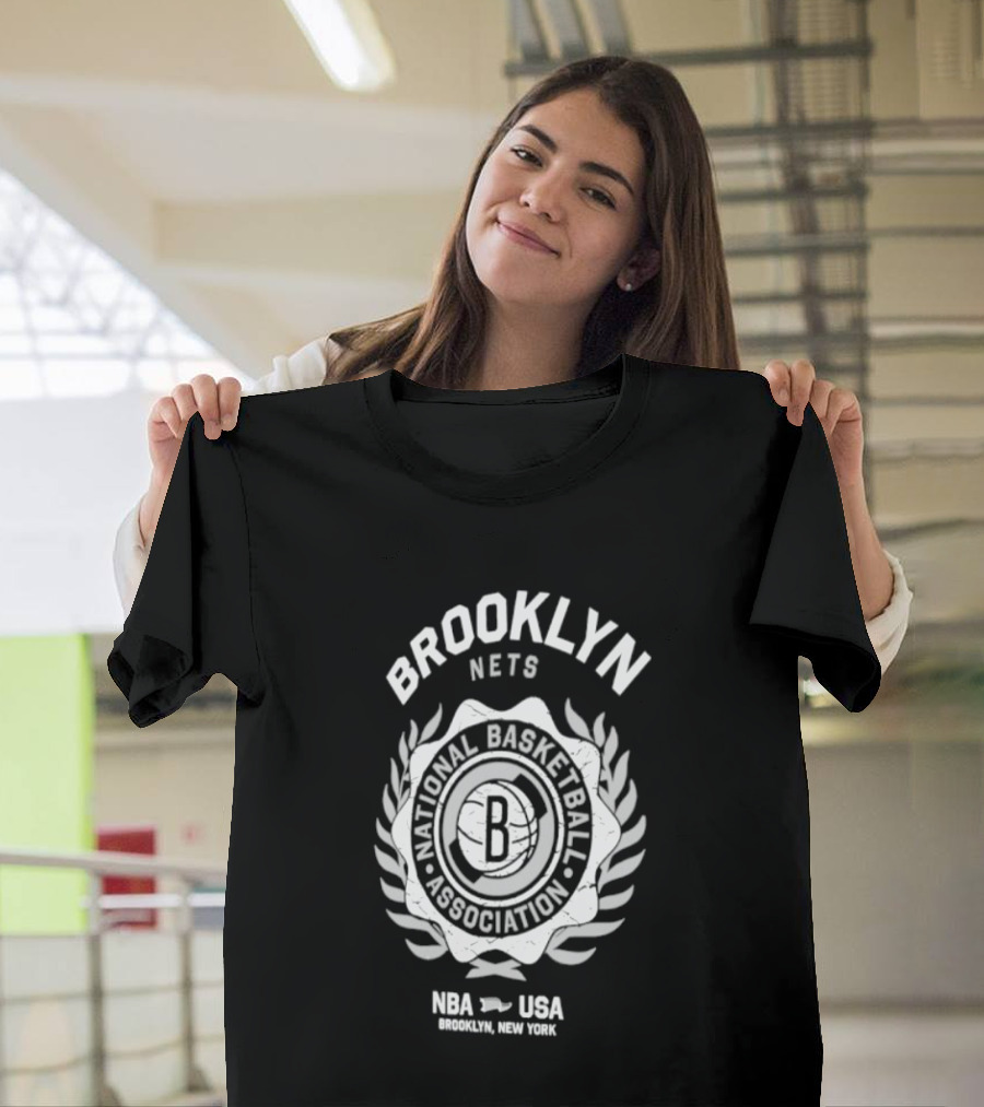 Brooklyn Nets NBA National Basketball Association USA Crest 2026 Collection T-Shirt