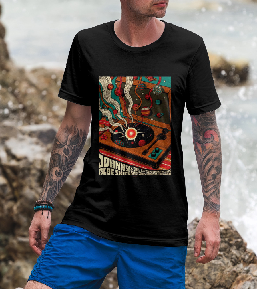 Johnny Blue Skies And The Dark Clouds Vancouver BC 2026 Event Live At Pacific Coliseum September 19 Vinyl Record Planets T-Shirt