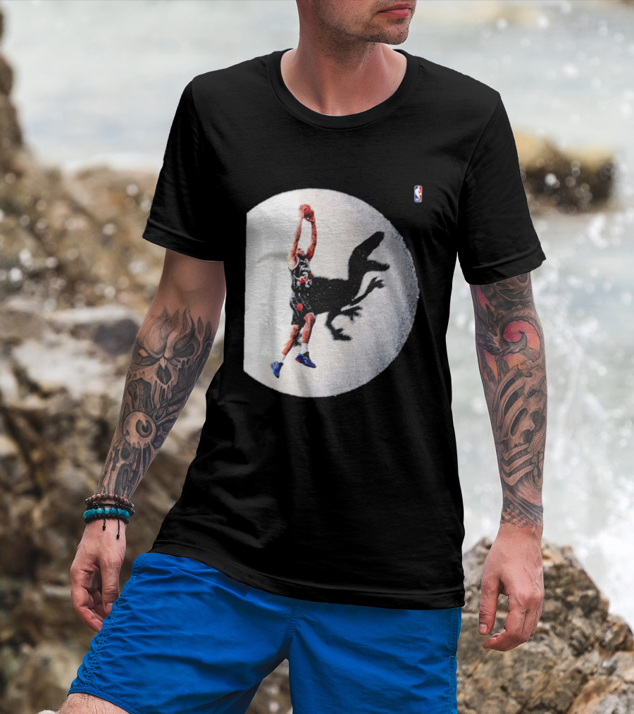 Kawhi Leonard Toronto Raptors Shadow Dunk With Raptor Silhouette Basketball T-Shirt