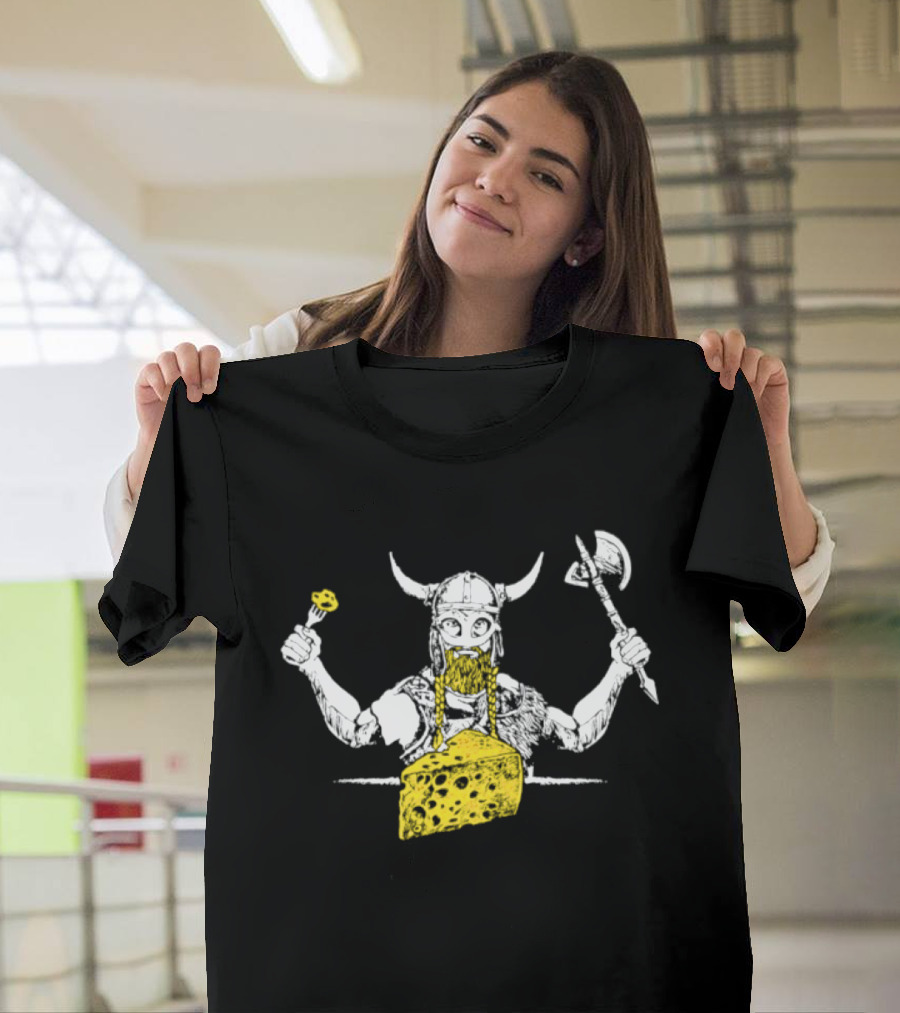 Minnesota Vikings Let's Eat Cheese Viking Warrior Axe And Cheese Wedge T-Shirt