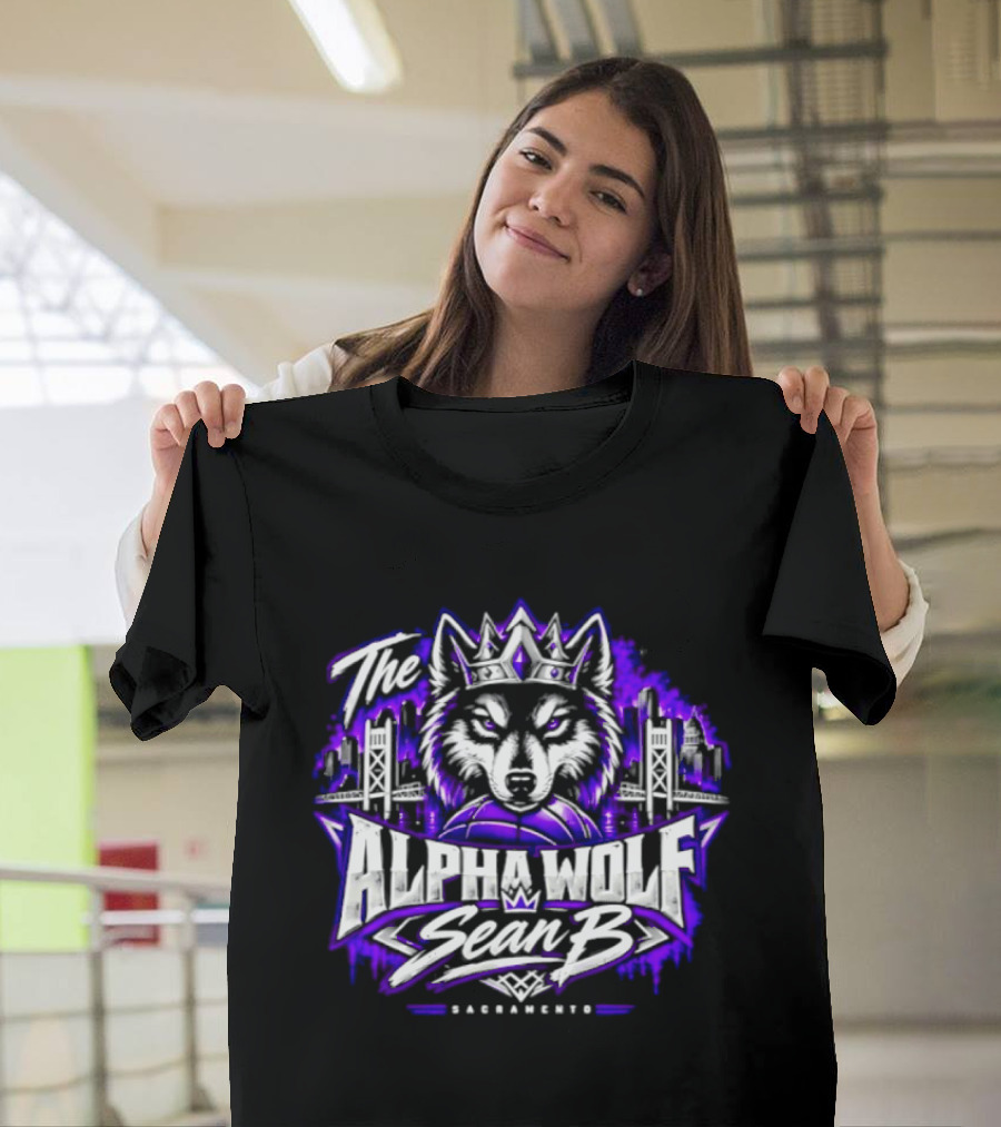 The Alpha Wolf Sean B Sacramento Skyline King's Crown Wolf T-Shirt