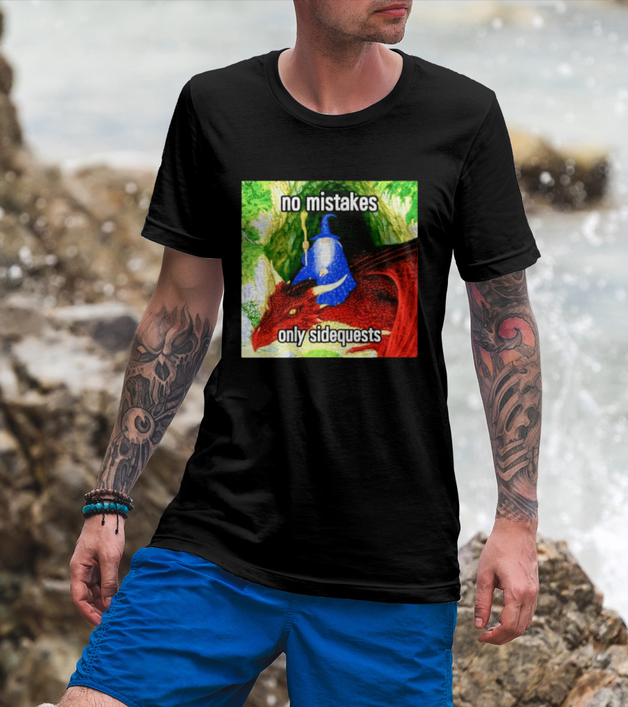 No Mistakes Only Side Quests Wizard And Dragon T-Shirt