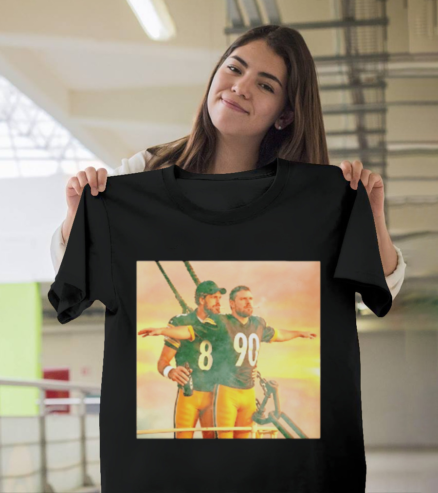 Aaron Rodgers TJ Watt Pittsburgh Steelers Titanic Crossover 8 90 T-Shirt