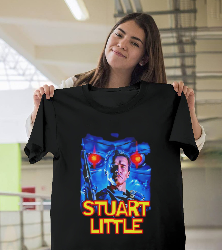 Stuart Little Arnold Schwarzenegger Parody Skynet Cyborg Fusion T-Shirt